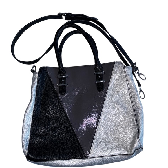 Steve Madden Black and Gray Satchel Pre-Loved Minor call outs shown - Picture 2 of 8